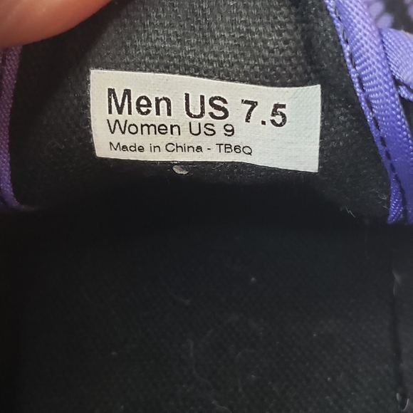 Vans Off The Wall unisex Purple w/ blk lace sneakers womens size 9 mens size 7.5 - Picture 9 of 9